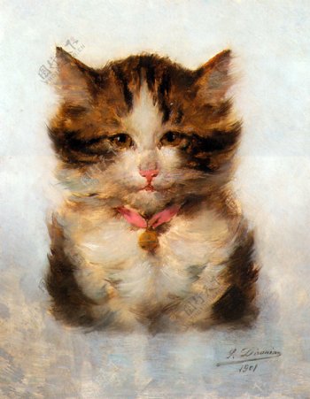 油画小猫图片