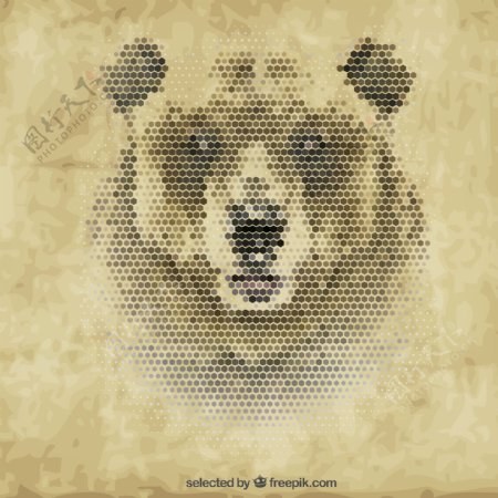 创意棕熊像素头像矢量素材