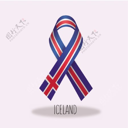 冰岛国旗丝带设计