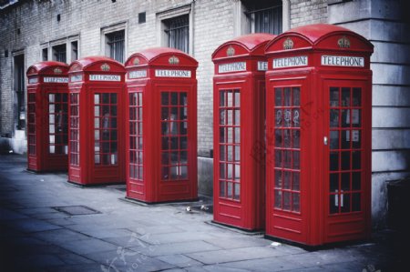 英国电话亭图片