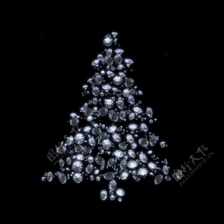 钻石组成的圣诞树图片