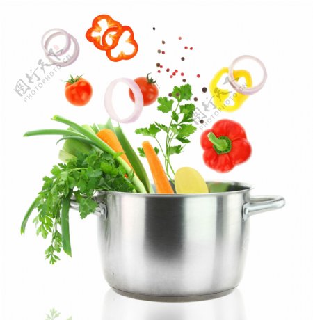 锅里的蔬菜图片