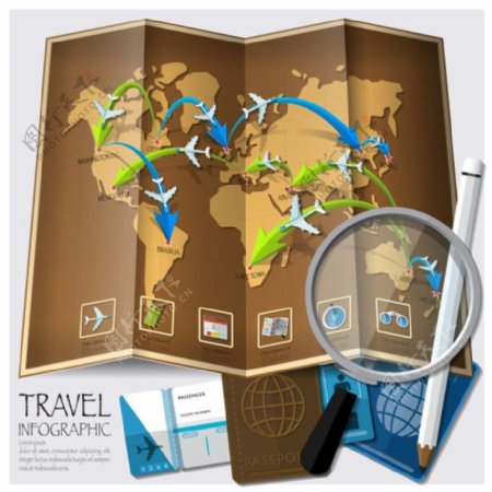 旅游宣传单商务信息图表图片