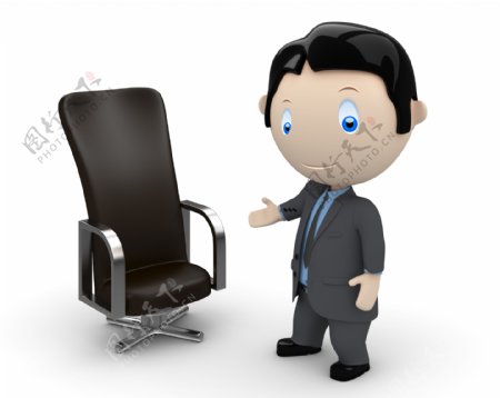 转椅与3D商务男士图片
