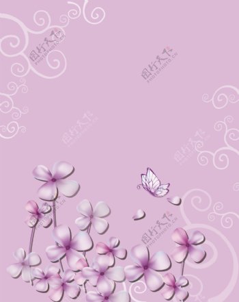 紫情花移门图案图片