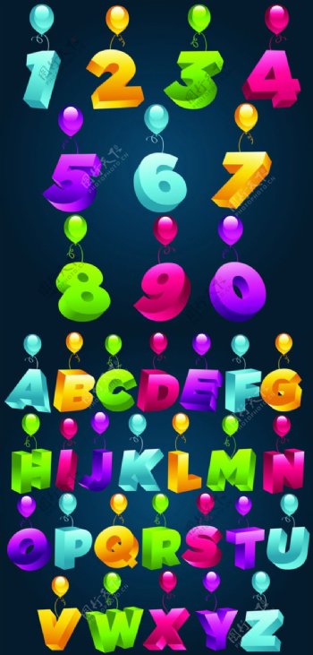3D立体字母数字