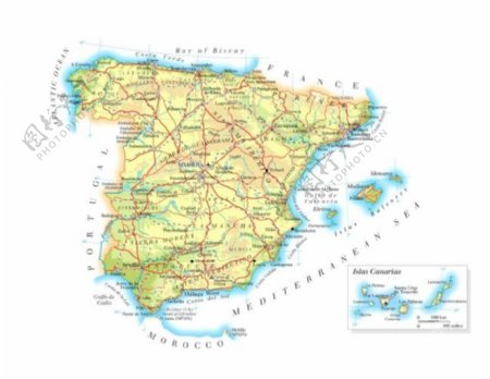 世界地图之Spain西班牙