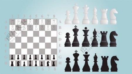 国际象棋棋盘矢量图