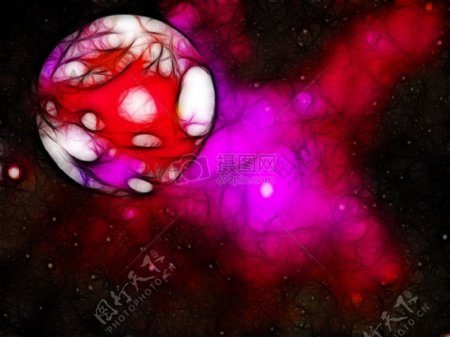 幻想空间红色科学宇宙银河幻想背景明星行星小说