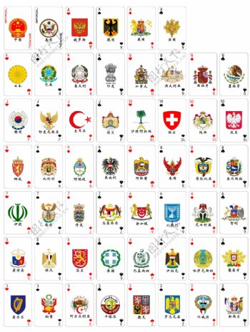 各国国徽扑克牌