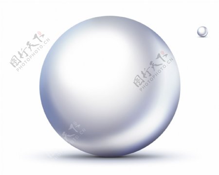闪亮的白色珍珠光泽圆球