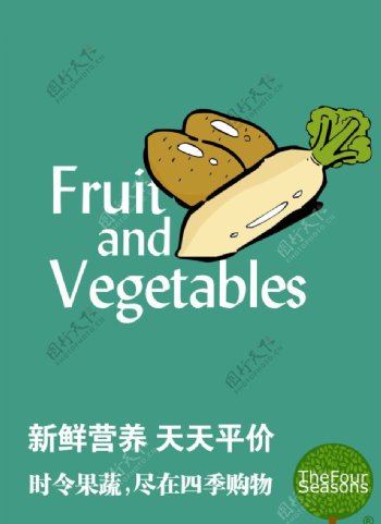 新鲜营养天天平价时蔬菜海报