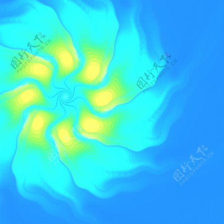 黄蓝色分形漩涡背景图