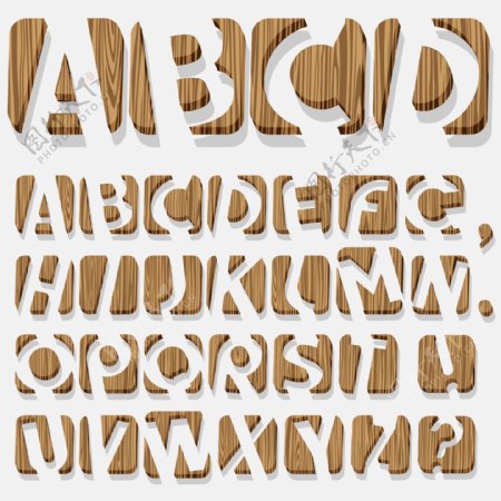 木材艺术字设计