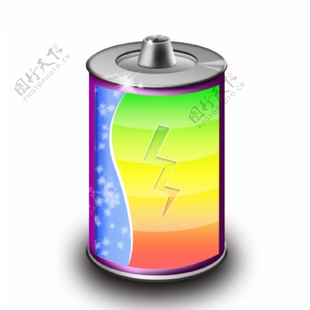 彩色充电电池图标