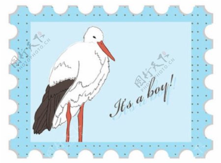 动物邮票矢量素材下载