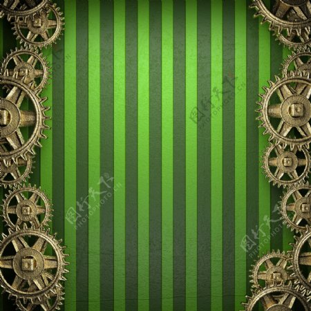 绿色条纹与齿轮图片