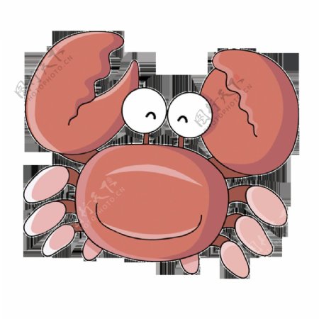 唯美卡通螃蟹静态素材