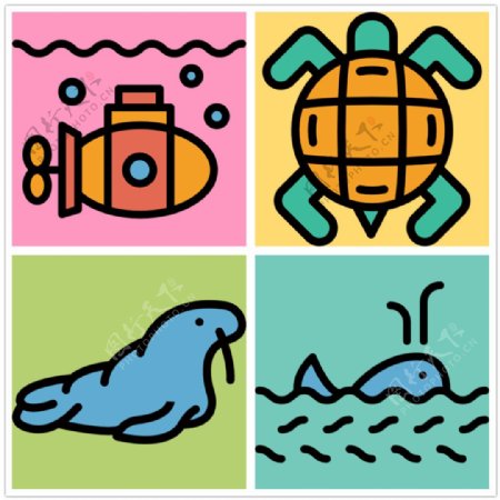 海洋生物icon图标