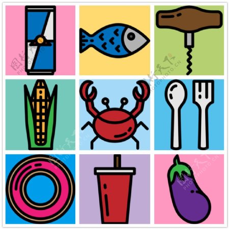 可爱精美食物icon图标