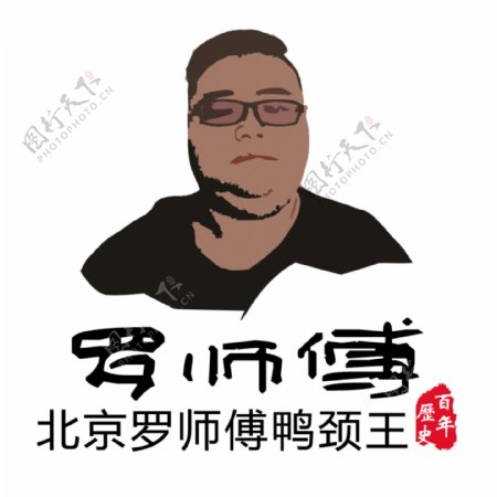 鸭颈王logo鸭脖人像logo