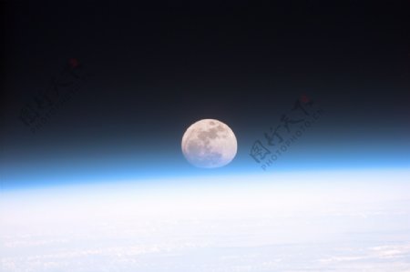 太空中的月球图片