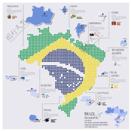 巴西国家国旗地图图表图片