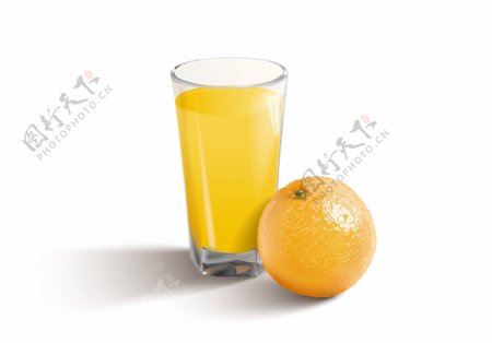 橙子与橙汁设计矢量素材