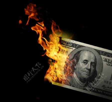 燃烧的美元图片