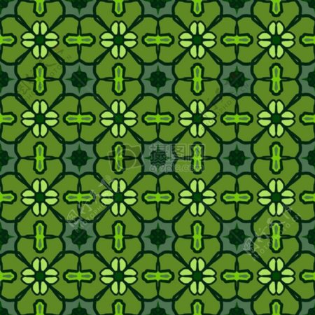 绿色图案的瓷砖