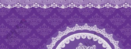 紫色花纹banner背景图片