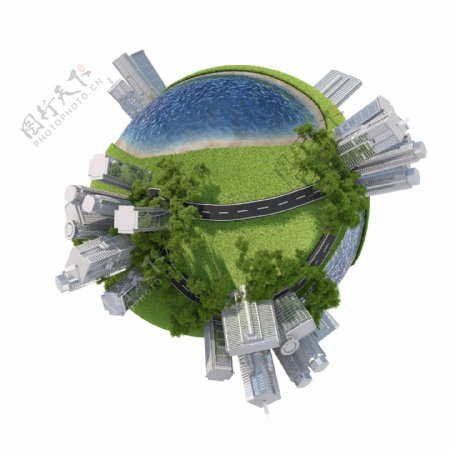 绿色地球城市建筑图片