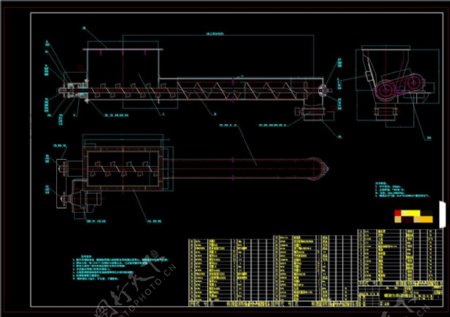 螺旋加料器CAD机械图纸