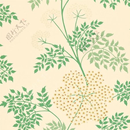 绿色花枝图案壁纸