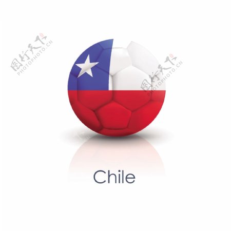 智利国旗足球贴图矢量素材