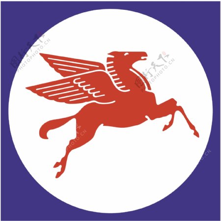 带翅膀的马飞腾跨月标志logo设计