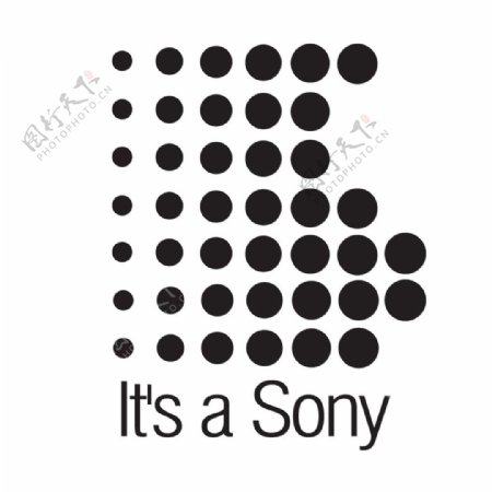 大小圆点组合索尼标志logo设计