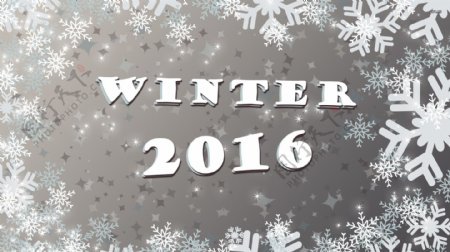 2016年新年雪花背景图片