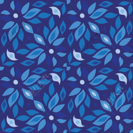 蓝色花朵装饰图案背景
