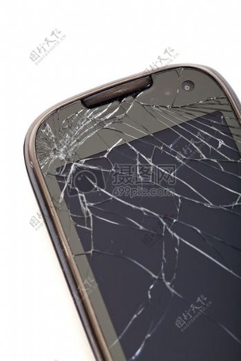 屏幕磨碎的手机