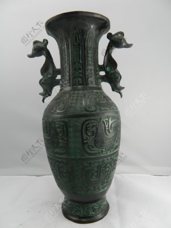 青铜器凤纹花瓶图片