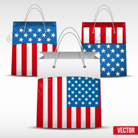 美国国旗购物袋