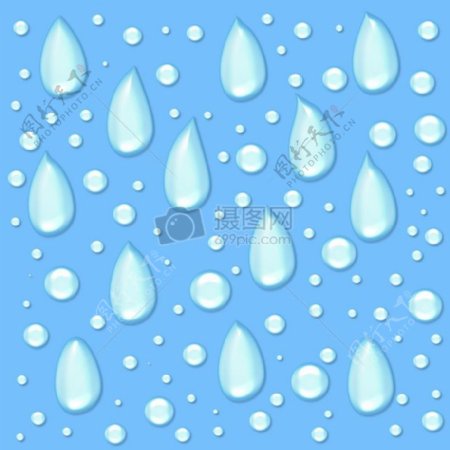 蓝色背景雨滴图