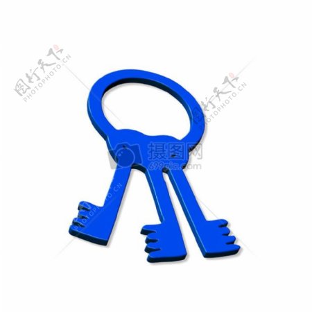 蓝色的钥匙扣