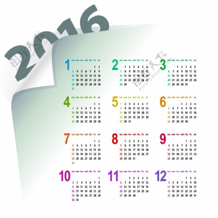 2016日历设计图片
