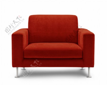 红色单座沙发