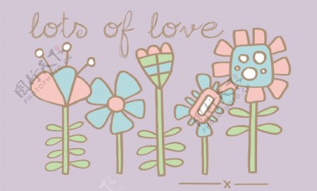 女童花卉图案