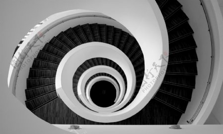 黑白螺旋楼梯图片