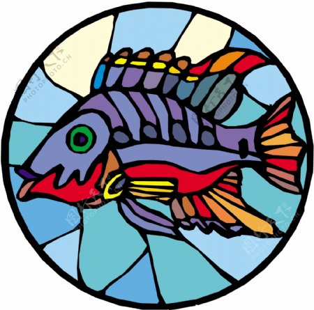 五彩小鱼水生动物矢量素材EPS格式0144