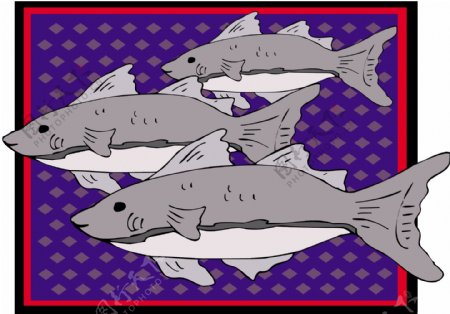 五彩小鱼水生动物矢量素材EPS格式0633